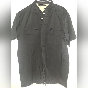Tommy Hilfiger Black Casual Button Down Shirt 2000 Y2K